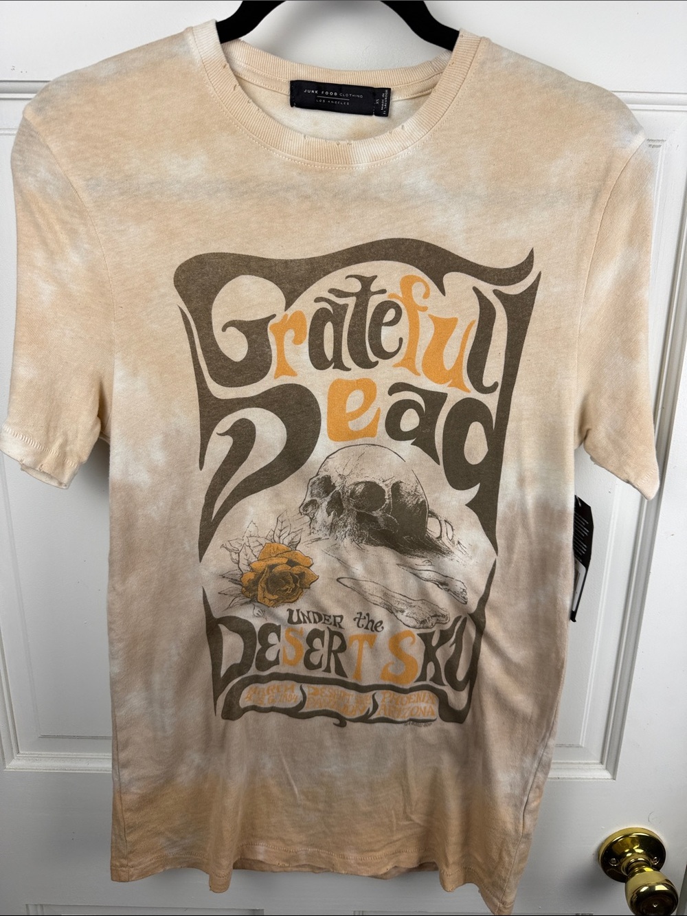 Junk Food Clothing Grateful Dead Beige and Orange Desert Skull Tee